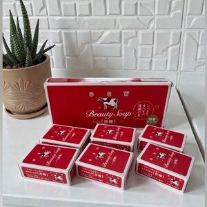 Japan COW Brand Moisturizing Milk Beauty Soap, 6 Pack